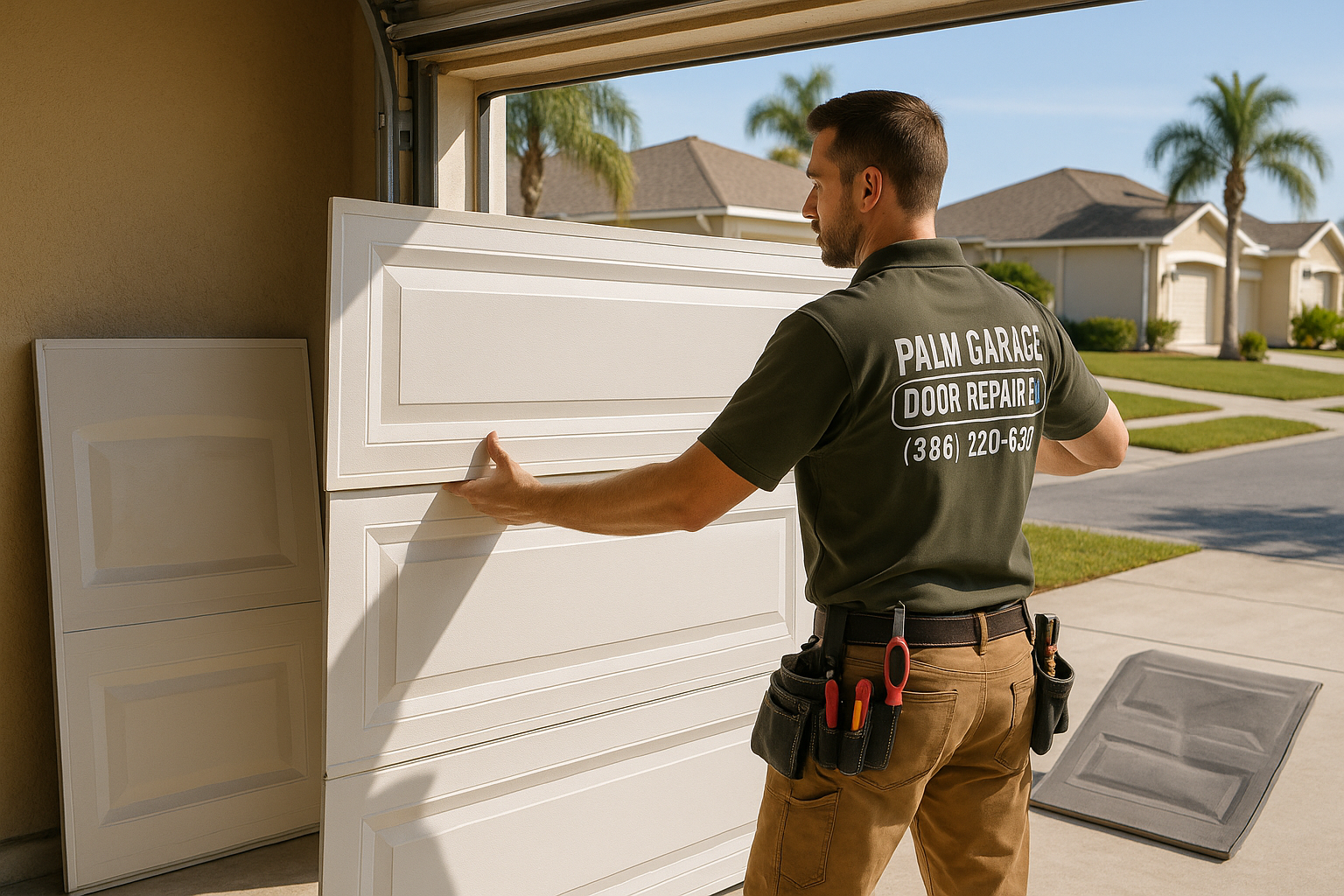 Garage Door Panel Replacement in Lawrence
