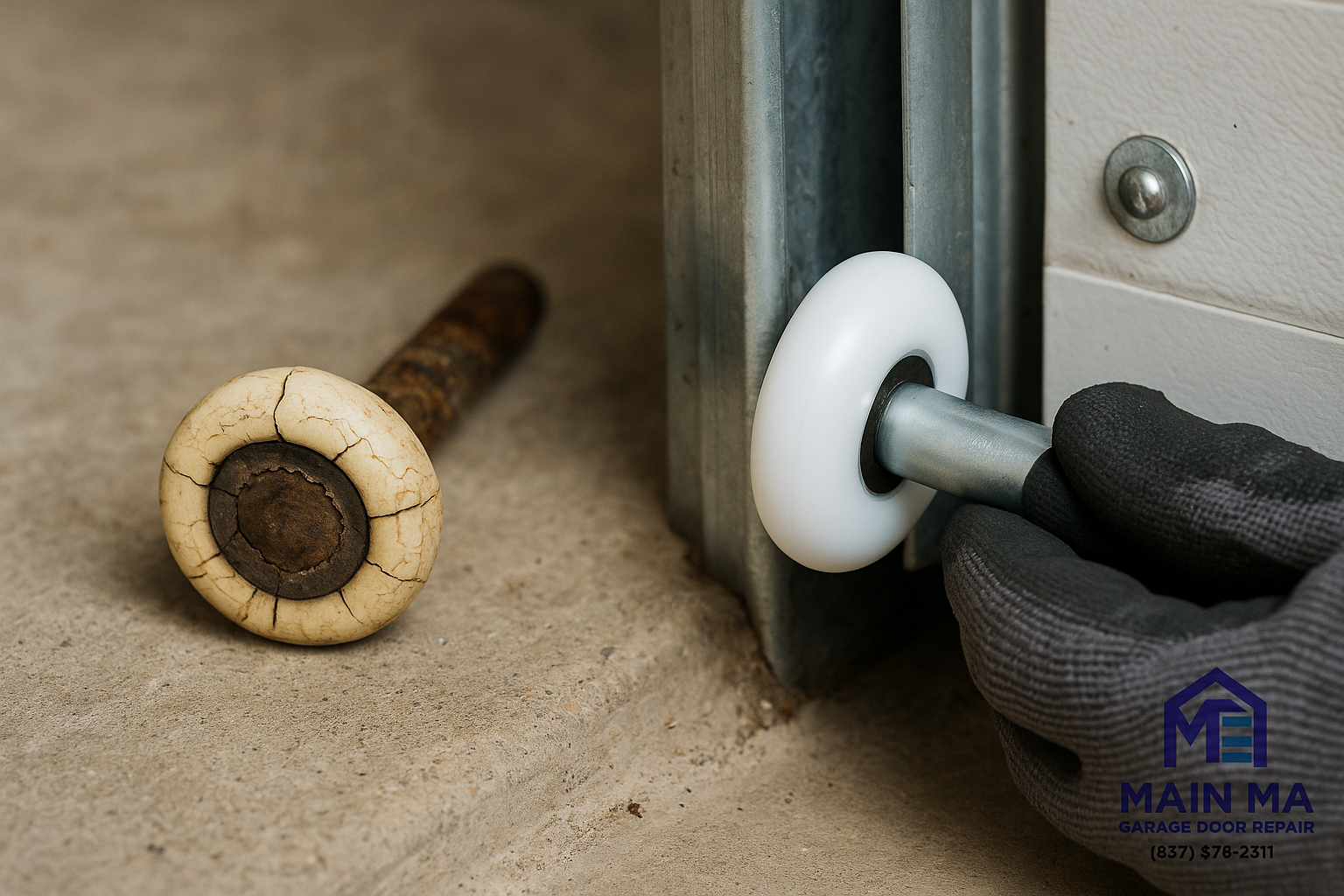 Garage Door Roller Replacement in Newton