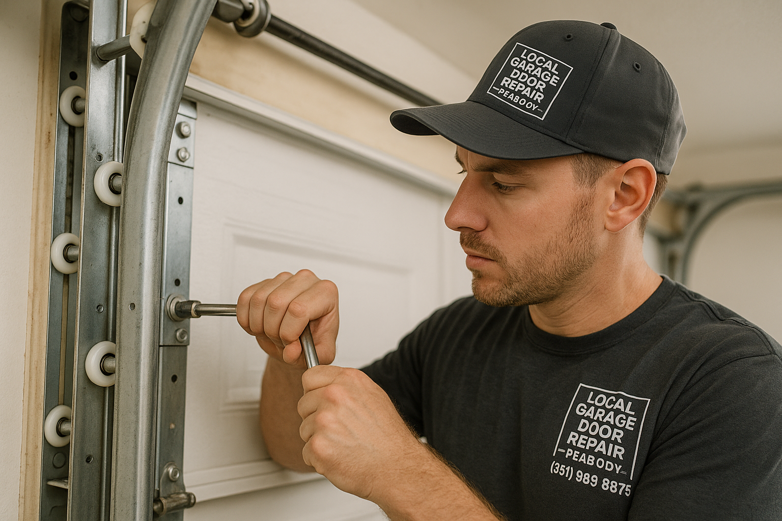 Garage Door Track Repair in Lawrence
