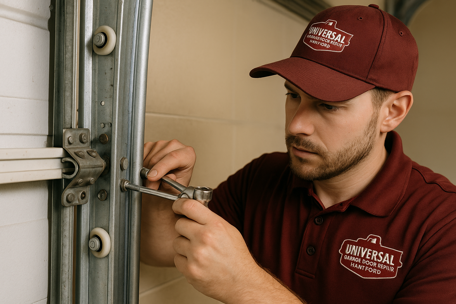 Garage Door Track Repair in Boxford